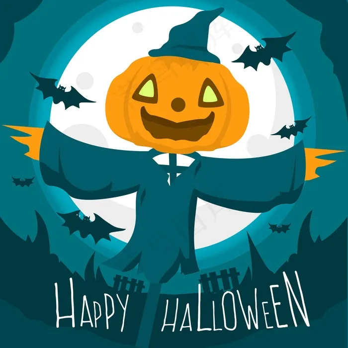 平面设计万圣节背景eps,ai矢量模版下载