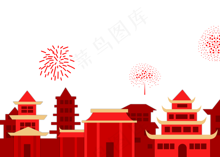 新年春节建筑底边(2800X2000(DPI:300))psd模版下载