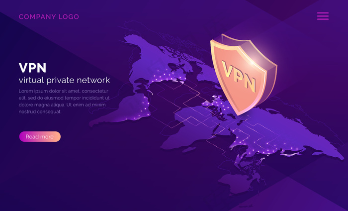 Vpn虚拟专用网等轴测登录页eps,ai矢量模版下载