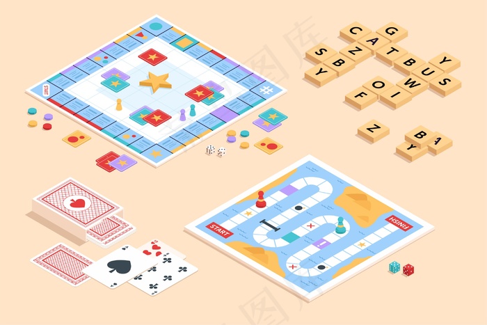 棋盘游戏系列eps,ai矢量模版下载