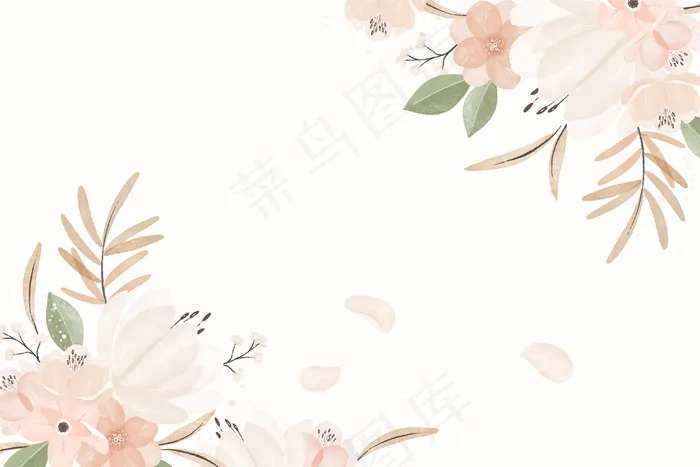 水彩复古花卉背景