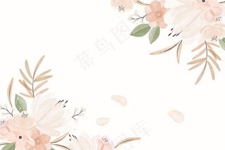 水彩复古花卉背景