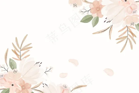 水彩复古花卉背景 水彩复古花卉背景
