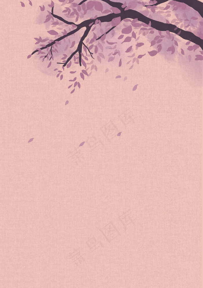 粉色叶子树飘落落叶背景