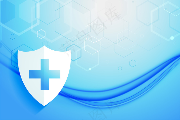 医疗保健系统防护罩背景设计