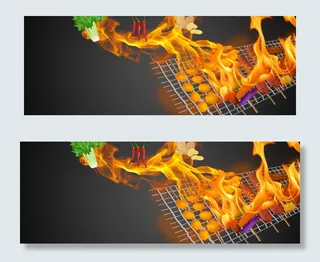 黑色暖冬烤肉banner