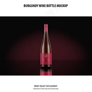 勃艮第葡萄酒瓶模型样机