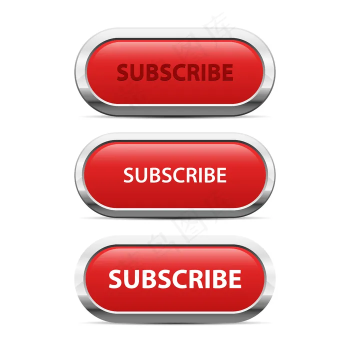 白色背景上的红色订阅按钮插图eps,ai矢量模版下载