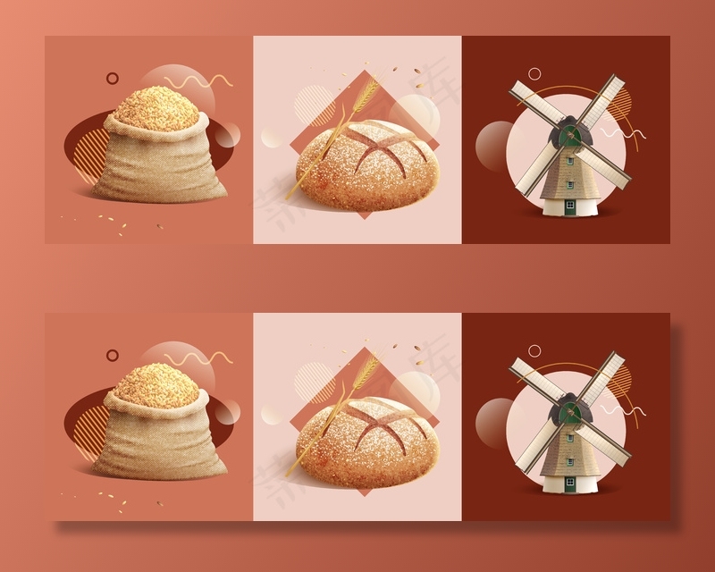 逼真的面包生产装置插图