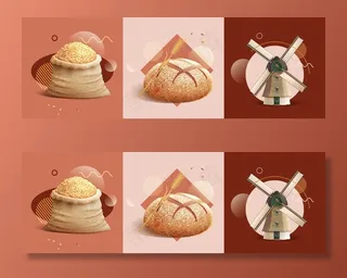 逼真的面包生产装置插图