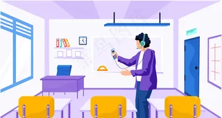 在学校的一节课上，老师讲解一个话题。