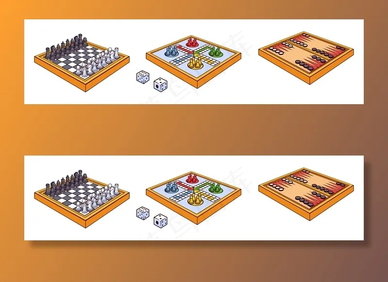 棋盘游戏系列eps,ai矢量模版下载