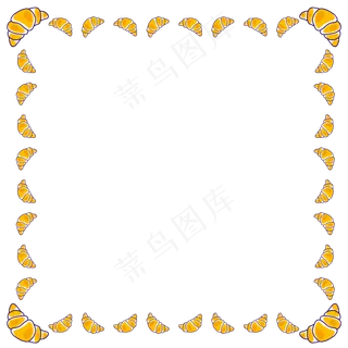 美食牛角包边框