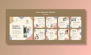婚礼社交媒体帖子模板