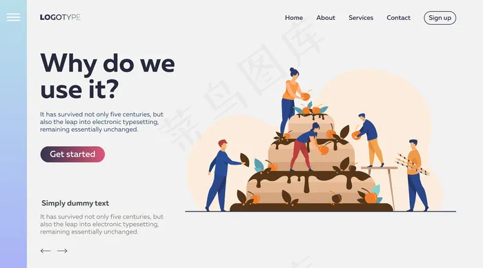 面包师在准备婚礼或生日蛋糕eps,ai矢量模版下载