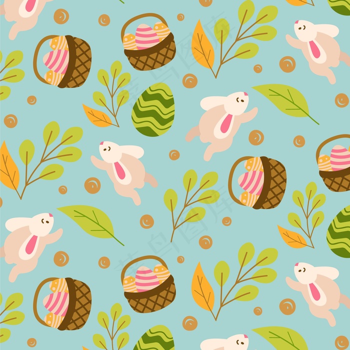 手绘彩色复活节图案