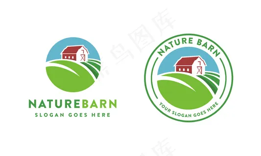 自然农场谷仓标识模板