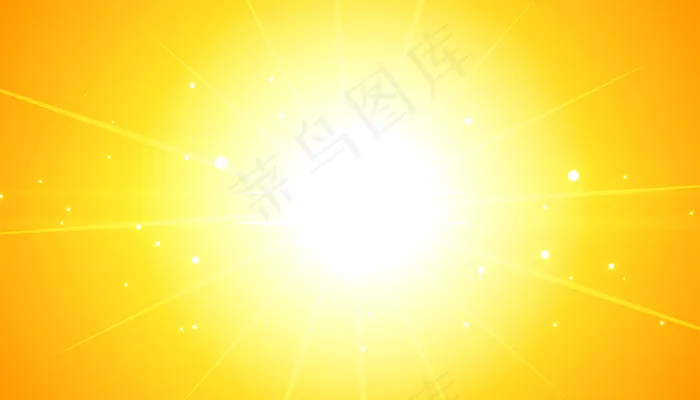 黄色背景，带有发光的耀斑光线eps,ai矢量模版下载