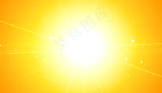 黄色背景，带有发光的耀斑光线
