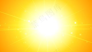 黄色背景，带有发光的耀斑光线