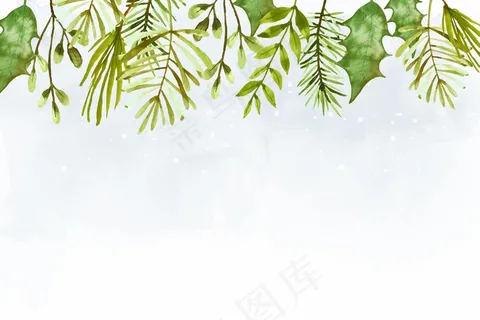 水彩画圣诞快乐墙纸