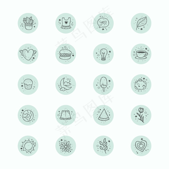 手绘模板亮点eps,ai矢量模版下载