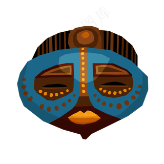 中元节卡通祭祀面具矢量图