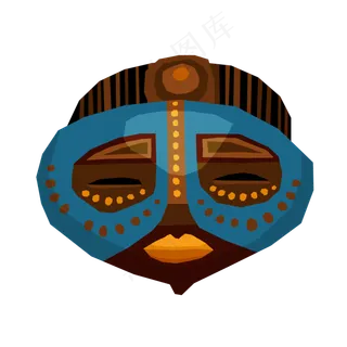 中元节卡通祭祀面具矢量图
