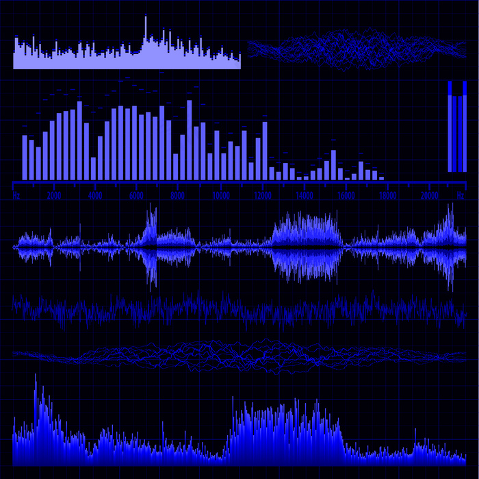 声波开始传播。音乐背景。