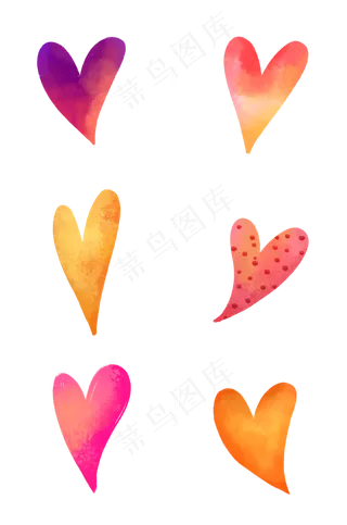 水彩爱心组图
