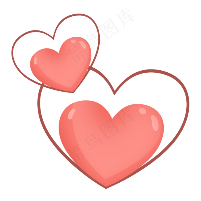 粉红色治愈七夕情人节爱心