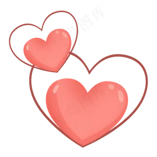 粉红色治愈七夕情人节爱心