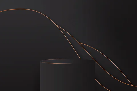 优雅的3d黑色讲台,带渐变线条 优雅的3d黑色讲台,带渐变线条
