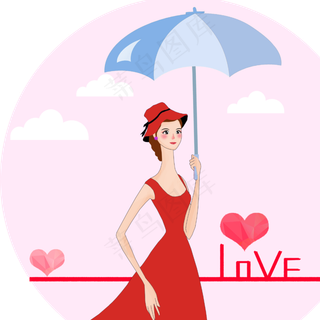 情人节约会的少女