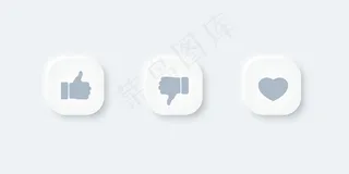 拇指向上和心脏图标按钮。矢量设计