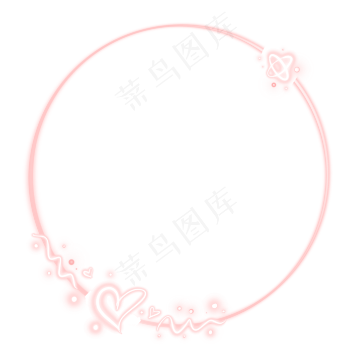 七夕情人节爱心边框发光