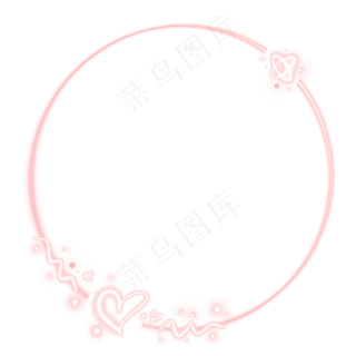 七夕情人节爱心边框发光