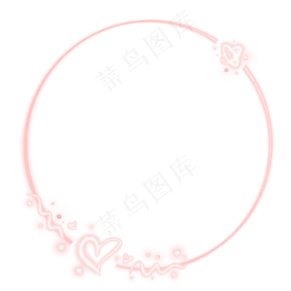 七夕情人节爱心边框发光