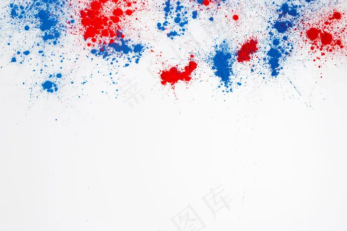 白色背景上的holi彩色粉末爆炸