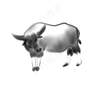 牛年新年水墨水牛