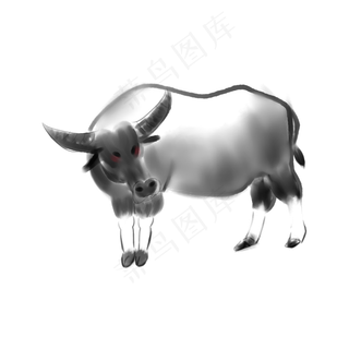 牛年新年水墨水牛