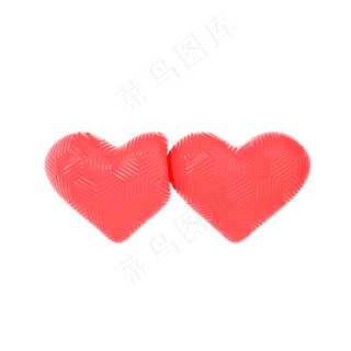 七夕节红色碰撞的爱心装饰