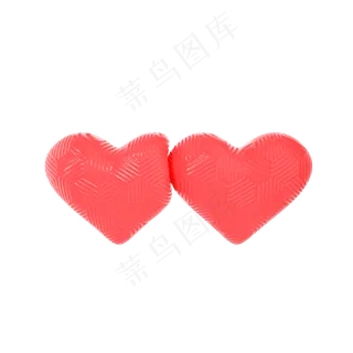 七夕节红色碰撞的爱心装饰