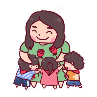 教师节快乐老师我们爱您手绘卡通