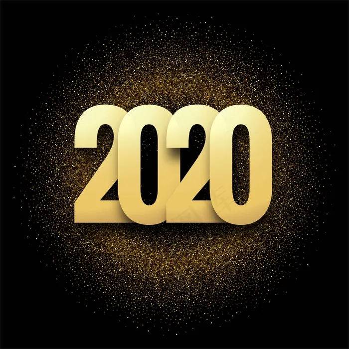 摘要2020年新年贺卡背景eps,ai矢量模版下载