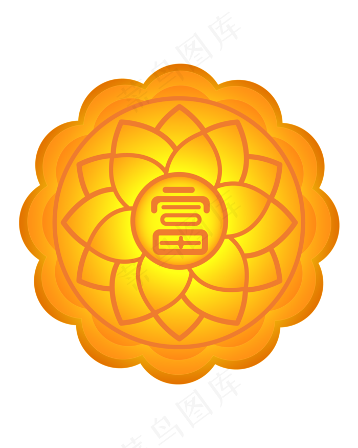 中秋节莲花月饼(2000*2500px 300 dpi )ai矢量模版下载