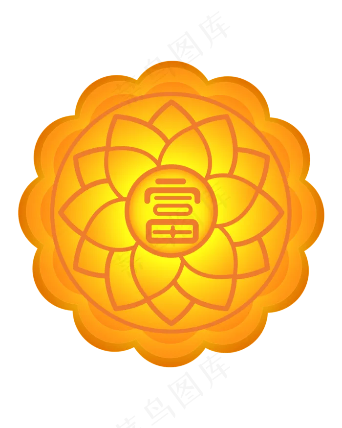 中秋节莲花月饼(2000*2500px 300 dpi )ai矢量模版下载