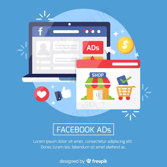 Facebook广告背景模板eps,ai矢量模版下载