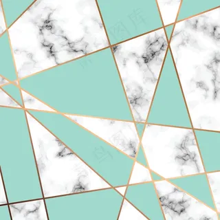 大理石纹理设计，金色几何线条，黑白大理石纹表面