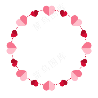 爱心圆形边框8